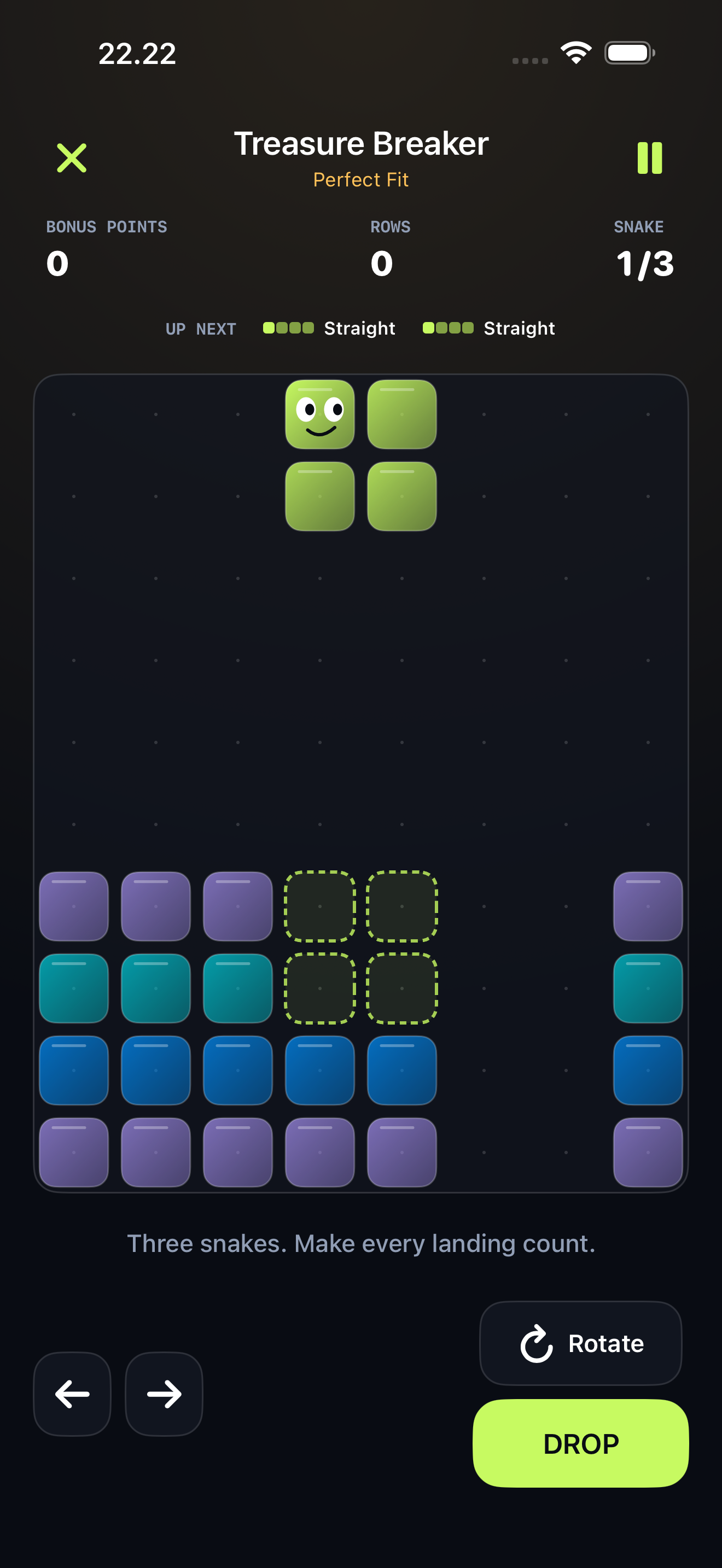 Treasure Breaker puzzle with a prepared board