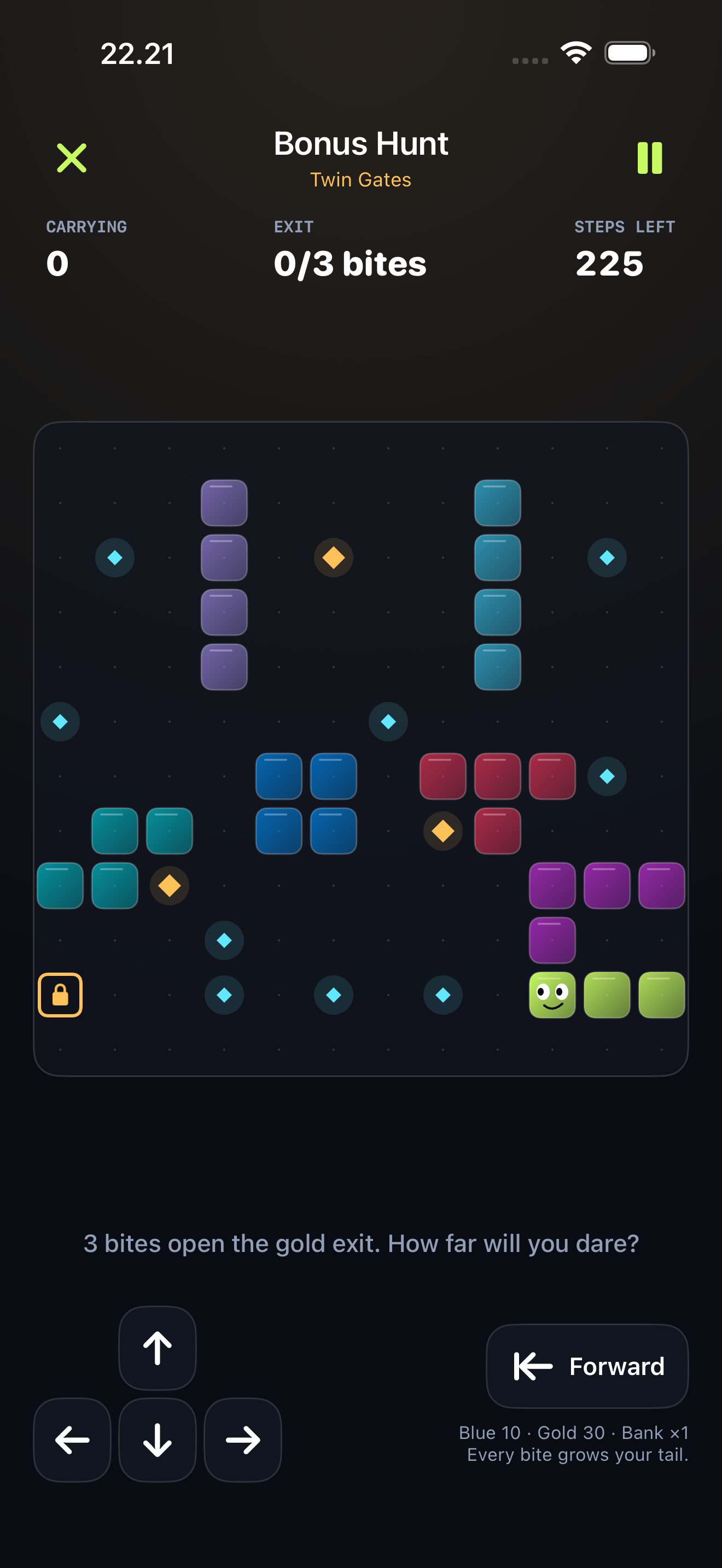Bonus Hunt maze with bonus bites and a growing snake
